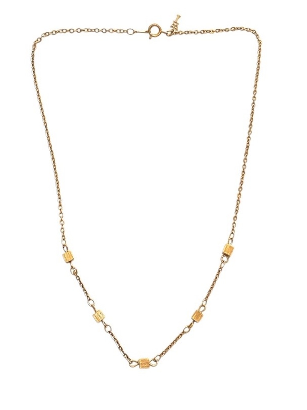 TRIFARI 1970s Vintage Modern Dainty Cube Gold Necklace